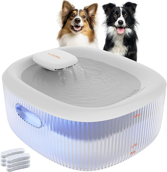 WOPET Dog Water Fountain for Large Dogs, 6L/205oz/1.7Gal Dog Water Bowl Dispenser, Automatic Cat and Pet Water Fountain with 6 Filters&Visual Water Level for Large Medium Small Breed Dogs Pets