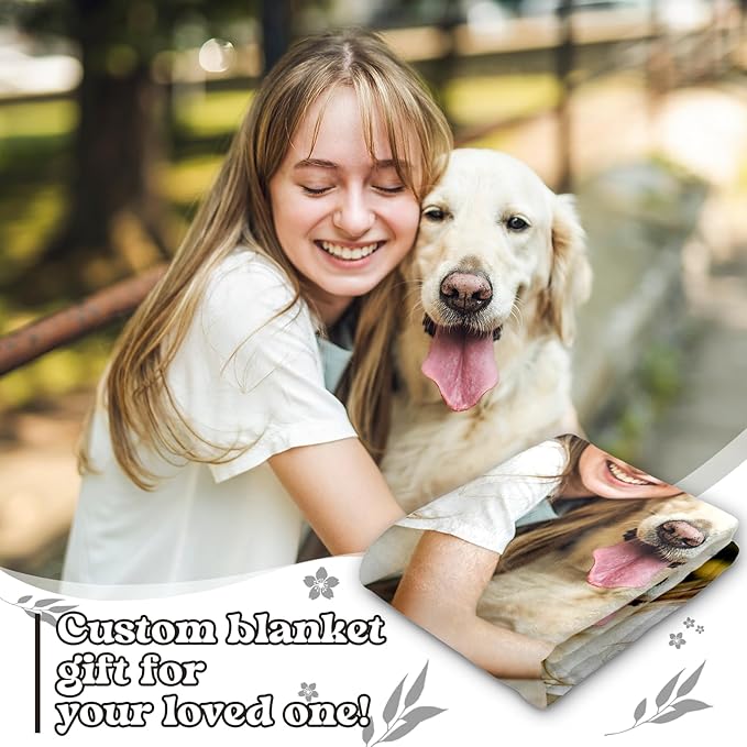 Ship Next Day,Pet Memorial Blanket Gift - Print in USA,Personalized Dog Memorial Blanket with Photo Name, Pet Sympathy Gifts for Dogs Lovers, Custom Loss of Dog Blankets, Remembrance Bereavement Gifts