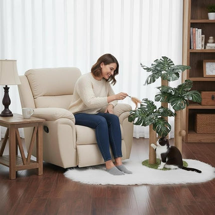 31.5Inch Cat Scratching Post,Cat Scratcher Tree with 3 Scratching Poles & 2 Interactive Dangling Balls,Cats Scratching Posts for Indoor Kitten & Adult Cats