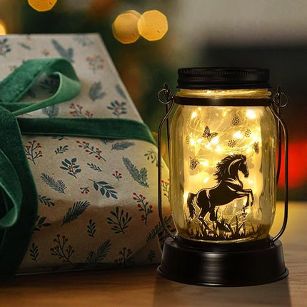 Horse Gifts for Women/Men Horse Lovers Solar Lantern Mom Birthday, Mothers Day, Christmas Gifts, Solar Garden Decoration Outside for Yard, Patio,Backyard,Porch