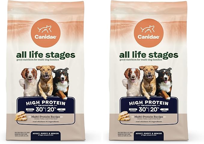 CANIDAE All Life Stages High Protein Dry Dog Food, Multi-Protein Recipe, 4 lbs. (Pack of 2)