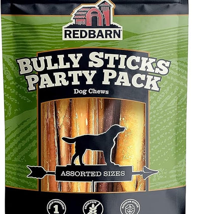 Redbarn Pet Products All Natural 5"-8" Bully Sticks for Small & Large Dogs - Healthy Long Lasting Chews Variety Party Pack - 100% Beef Single Ingredient Low Odor Rawhide Free Dental Treats - 8 oz Bag