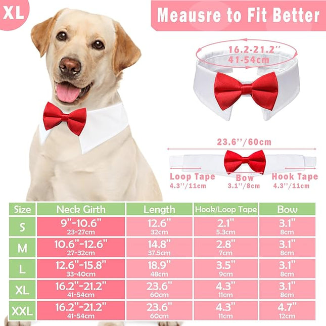 Dog Bowtie, KOOLMOX Dog Bow Tie Handcrafted Adjustable Formal Pet Red Bowtie Collar Neck Bow for Dogs Medium to Large Boy Tuxedo Collar Pet Wedding Birthday Gift