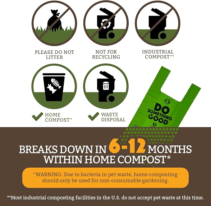 Doggy Do Good Poop Bags for Dogs (180 Ct), Easy Open Dog Poop Bags Grab & Go Box, Certified Home Compostable