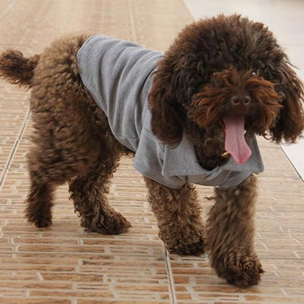 lovelonglong Basic Dog Polo Shirts Premium Cotton, Polo T-Shirts for Large Medium Small Dogs with a Two-Button Collar Blank Color Gray XS