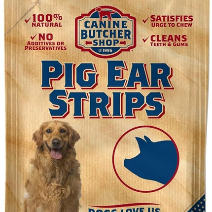 Pig Ears Strips for Dogs Made in USA, Sourced in USA Pig Ears Slivers, Natural, Small-Medium-Large Dog Chew Treat (1 lb)