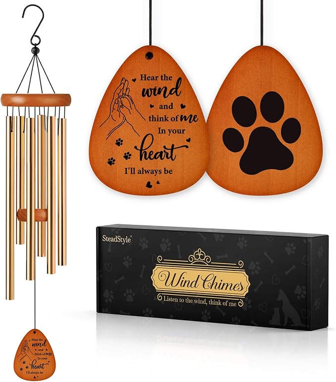 SteadStyle Pet Memorial Gifts for Dogs, Dog Memorial, Pet Memorial Wind Chime, Loss of a Dog Sympathy Gift, in Memory of Dogs Cats Gifts,Remembrance Bereavement Gift 25.5 in