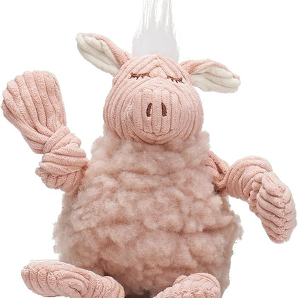 HuggleHounds Knottie Plush Dog Toy - Dog Stuffed Animal Toy, Squeaky Puppy Toys, for Small, Medium & Large Dogs, Durable Plush to Keep Them Busy - Penelope Pig, Small