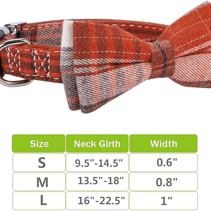 Faleela Soft &Comfy Bowtie Dog Collar,Detachable and Adjustable Bow Tie Collar,for Small Medium Large Pet (Large(Pack of 1), Orange)