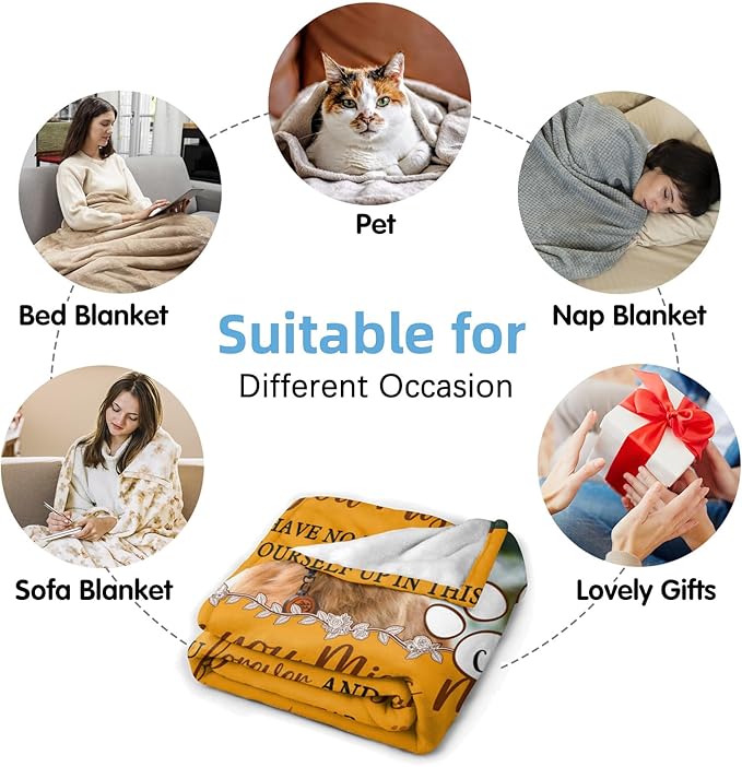 Custom Pet Memorial Blanket with Photo,Personalized Dog/Cat Loss Sympathy Gift,Pet Loss Bereavement Remembrance Gifts,Flannel Throw Blanket with Pictures (Orange)