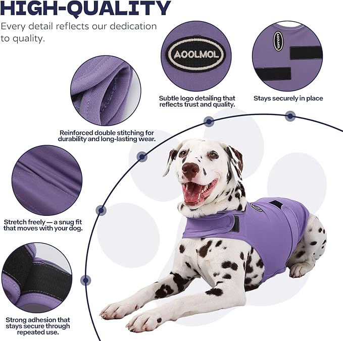 Dog Anxiety Vest and Shirt, Skin-Friendly Calming Shirt - Thunder Jacket for Pet Vet Visits - Dog Jacket for Thunder, Fireworks, Anti Anxiety Vest for Pet Without Medicine & Training