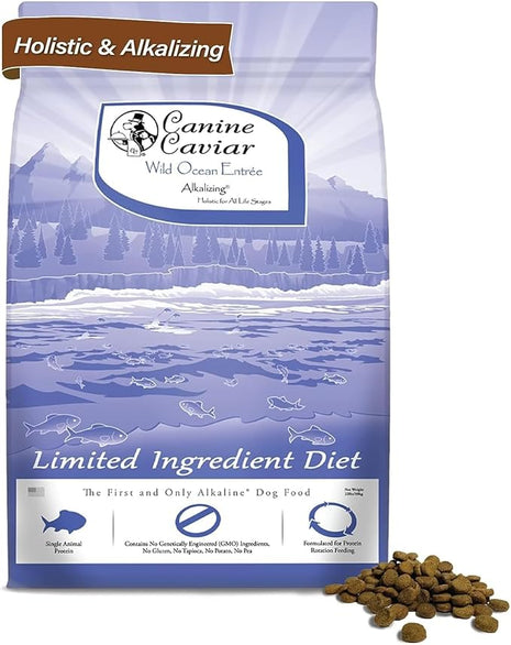 Canine Caviar - Wild Ocean: Herring & Teff Alkaline Dry Dog Food, Limited Ingredients, Gluten-Free, Based on Science & Research, Veterinary Alternative Diet (11 Pound Bag)