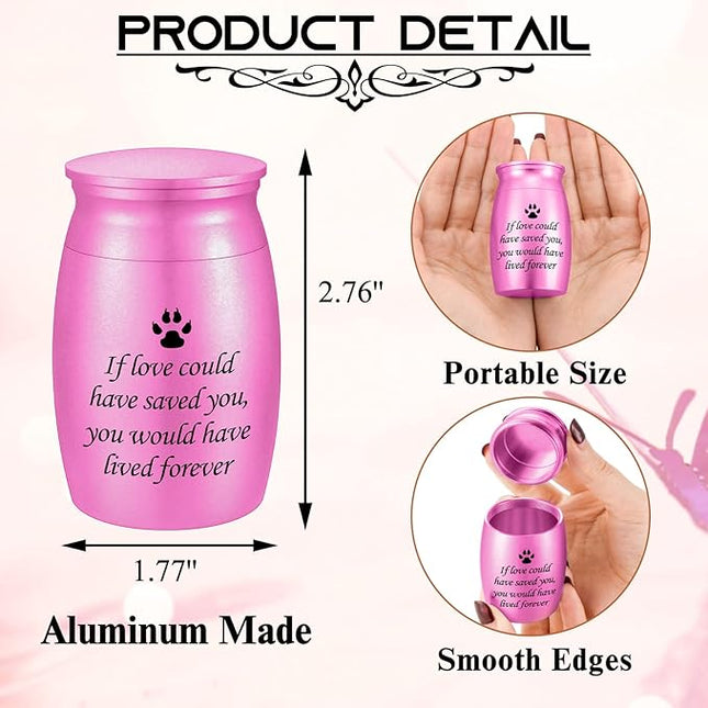 Personalized 3 Inches Small Keepsake Urn for Pet Dog Ashes Aluminum Mini Cremation Urns for Dog Cat Memorial Ashes Urn for Sharing Fur Friend Ashes