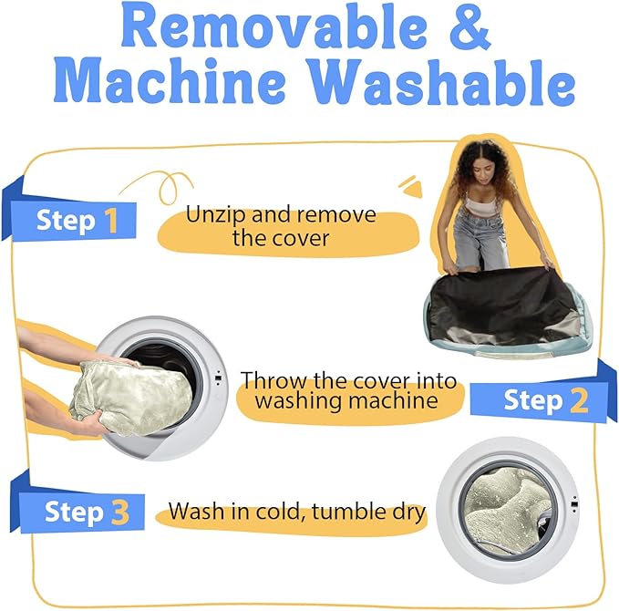 Washable Orthopedic Large Dog Bed - Dog Beds Large Sized Dogs with Removable Cover Waterproof Orthopedic XL Pet Bed with Bolster