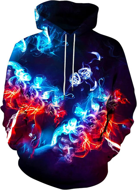 Yasswete Unisex Adults 3D Printed Fashion Hoodies for Men Women Pullover Novelty Sweatshirts with Big Pockets