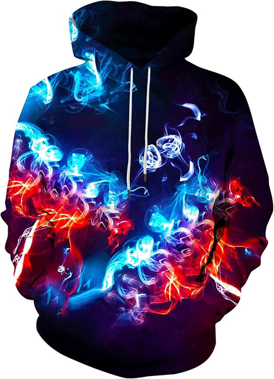 Yasswete Unisex Adults 3D Printed Fashion Hoodies for Men Women Pullover Novelty Sweatshirts with Big Pockets