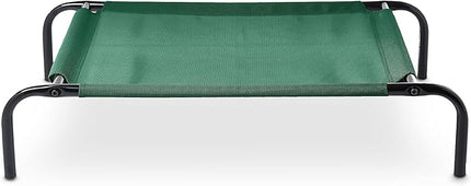 Amazon Basics Cooling Breathable Elevated Dog Bed with Metal Frame for Small Dogs, 36 x 22 x 7.5 Inch, Green