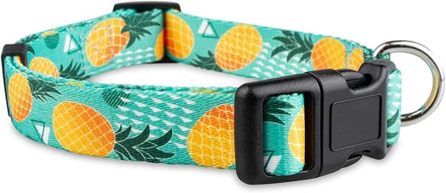 Limeloot Pineapple Dog Collar, Cute Adjustable Dog Collar for Boy and Girl Dogs, Small