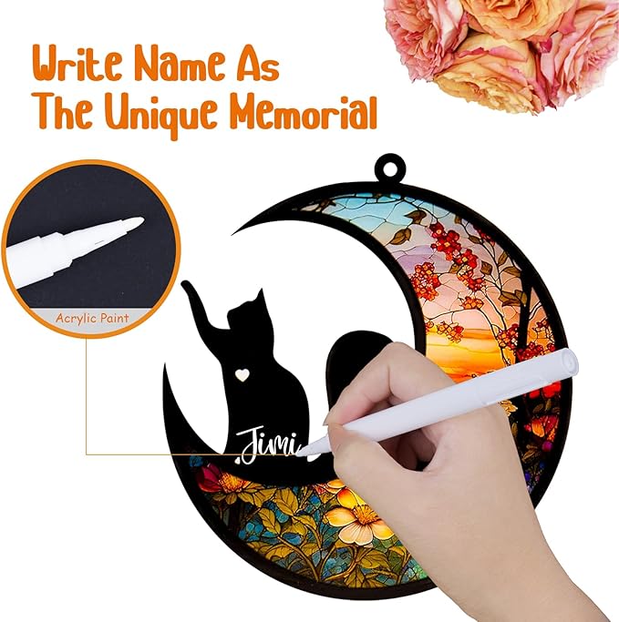 Dog Memorial Suncatcher,Pet Sympathy Gifts,Dog Memorial Gifts for Loss of Dog,Personalized Dog Pass Away Gifts with Name Date for Pet Lovers