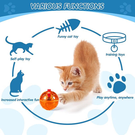 Frienda 4 Pieces Ghost Hunting Cat Ball Motion Light up Cat Balls LED Motion Activated Pet Ball Motion Light up Interactive Toys Pet Glowing Mini Running Exercise Ball Toys(Classic Color)
