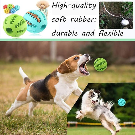 Sunglow 2 Pack Dog Toy Ball - Nontoxic Bite Resistant Teething Toys for Small/Medium/Large Dog and Puppy Cat, Dog Pet Food Treat Feeder Chew Tooth Cleaning Exercise Game IQ Training