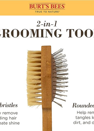 Burt's Bees for Pets Double Sided Pin Brush & Hemp Bristle Dog Brush | Best All-Purpose Dog Brush To Reduce Shedding | Easy to Use Dog Brush for All Dogs | Ideal for Daily Grooming, 24 Pack