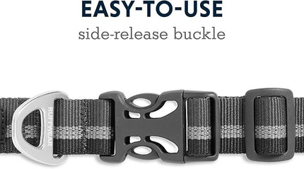 Ruffwear, Crag Dog Collar, Stylish Adventure Collar with Premium Reflective Design, Quick Release Buckle, Lightweight All-Day Comfort, Granite Gray, 11"-14"