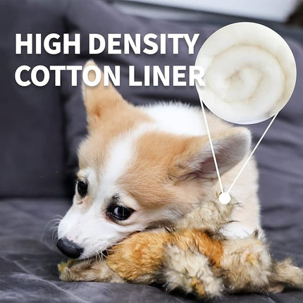 ALL FOR PAWS Squeaky Dog Toys, Dog Stuffed Animal Toys, Plush Toy for Small Medium Large Dogs, Puppy Chew Toy with Squeaker, Brown Rabbit-S