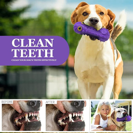 Dog Squeaky Toys for Aggressive Chewers, Durable Chew Toys for Large Medium Breed Dog, Dog Toys, Tough Durable Dogs Toys with Natural Rubber