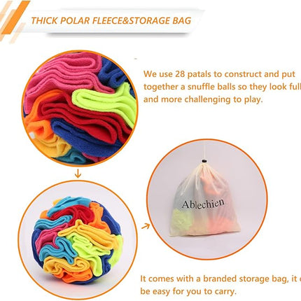 Snuffle Ball - Snuffle Ball for Dogs, Interactive Dog Toys to Keep Them Busy, Puppy Dog Puzzle Toy with Storage Bag Machine Washable