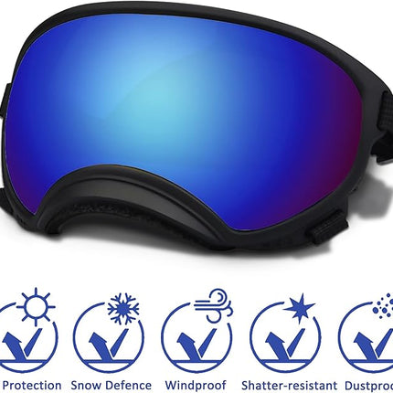 Large Dog Sunglasses with Adjustable Strap UV Protection, Winproof Dog Puppy Sunglasses, Suitable for Medium-Large Dog Pet Glasses, Dogs Eyes Protection(Colorful)