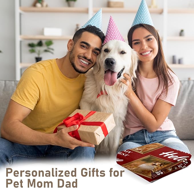 Pet Memorial Gifts, Custom Dog Blanket with Photos and Name, Personalized Memorial Blankets with Pictures, Memorial Gifts for Loss of Dog Cat, Pet Remembrance Gifts, Loss of Pet Sympathy Gifts