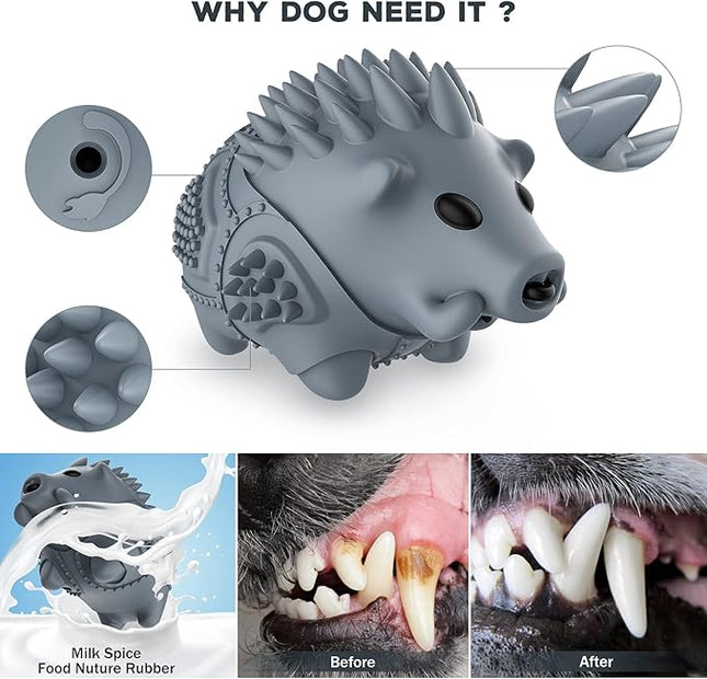 Dog Chew Toys for Aggressive Chewers,Larg Dog Bones Toys,Dog Toys for Indestructible Squeaky Chewers,Clean Teeth Non Toxic Environmentally Friendly,100% Natural Rubber&Milk Flavor