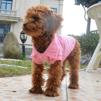 lovelonglong Basic Dog Polo Shirts Premium Cotton, Polo T-Shirts for Large Medium Small Dogs with a Two-Button Collar Blank Color Pink XXXL