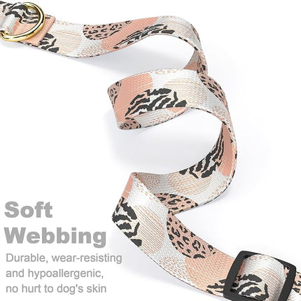 Rnivvi Dog Collar for Medium Dogs, Cute Heavy Duty Adjustable Puppy Collar with Quick Release Buckle for Boy Girl & Female, Pet Accessories for Walking Running, M Length 1" Width, Modern Abstract Art