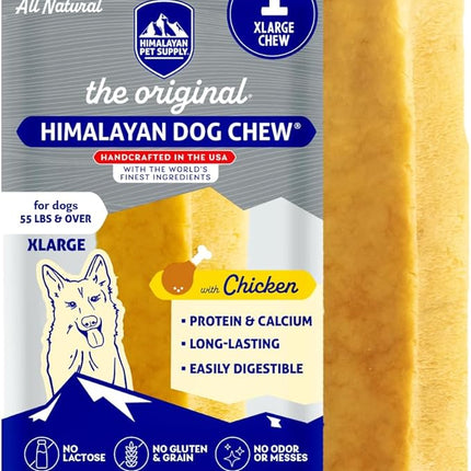 Himalayan Dog Chew Original Yak Cheese Chew, Chicken, 1 X-Large Stick, 5.3 oz, Gluten Free, Healthy Treats, Grain & Lactose Free 100% Natural, Long Lasting for Dogs Over 55 lbs