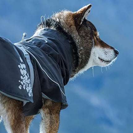 Hurtta Monsoon Coat, Dog Raincoat, BlackBerry, 32 in