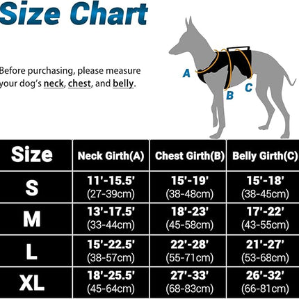 BELPRO Multi-Use Support Dog Harness, Escape Proof No Pull Reflective Adjustable Vest with Durable Handle, Dog Walking Harness for Big/Active Dogs (Black, L)