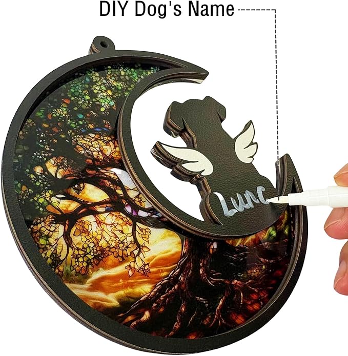 Ettonsun Dog Memorial Suncatcher Memorial Gifts for Loss of Dog Sympathy Gift (C)