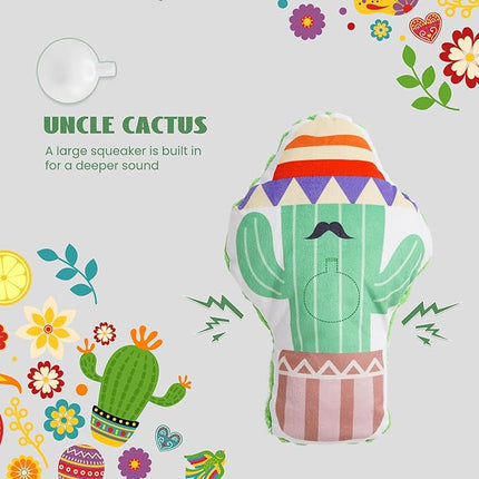 Nocciola Mexican Style Squeaky Dog Toys, Cute Soft Plush Stuffed Crinkle Chew Puppy Toys for Small Medium Breed, 8 Packs