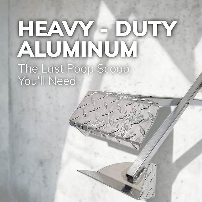 ActiveDogs Pooper Scooper for Large Dogs – Heavy-Duty Dog Pooper Scooper for Yard – Flat-Style Welded Aluminum Dog Poop Rake and Scoop with Solid Bolt System – Made in The USA