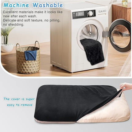 Magic Dog Super Soft Large Dog Bed, 39 Inches Orthopedic Foam Pet Beds with Anti Slip Bottom, Dog Sleeping Mattress with Removable and Washable Cover, Dark Grey L,39'' X 33.5'' X 3.7''