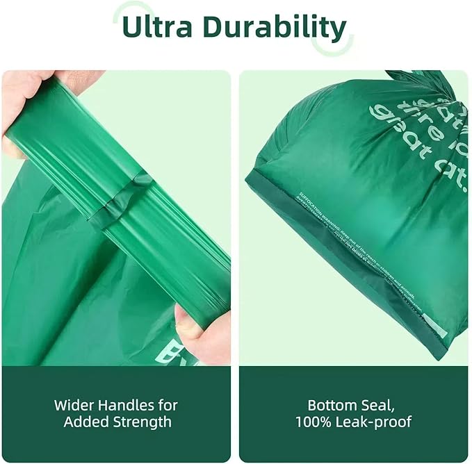 125 Count Cat Poop Bags Large Pet Waste Sacks with Handles, Disposable Litter Bags for Pet Poop, Extra-Thick Waste Bags Easy Tie Leak-Proof Strengthen Unscented