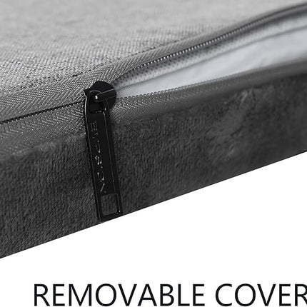 EMPSIGN Stylish Dog Bed Mat Dog Crate Pad Mattress Reversible (Cool & Warm), Water Proof Linings, Removable Machine Washable Cover, Firm Support Small to XX Large Dogs, Grey,XL(41''''*28''''*3'''')