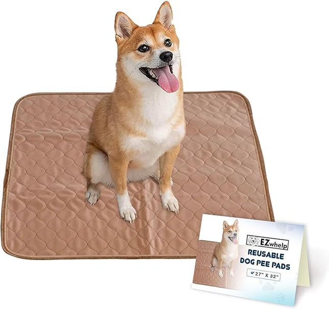 EZwhelp Reusable Dog Pee Pads - Waterproof Training Pads for Dogs - Washable & Sanitary-Rounded Corners-Laminated, Lightweight, Durable - Pet Essentials for Puppy Training and Whelping - 27"x32"