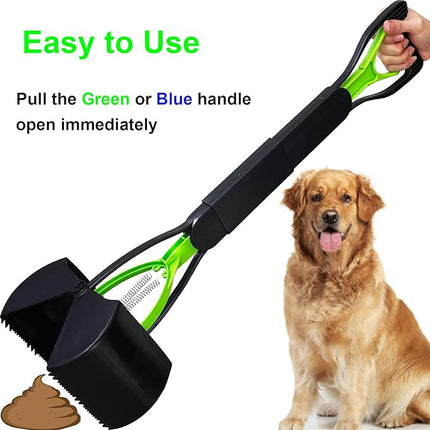 2-Pack Pooper Scooper for Large Small Dogs Heavy Duty, 28" Long Handle Poop Scoop for Yard, Grass, Gravel, Dog Poop Grabber with High Strength Material and Durable Spring