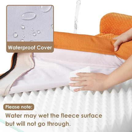 EHEYCIGA Memory Foam Dog Bed XLarge Sized Dogs, Extra Large Dog Bed Orthopedic with Washable Removable Cover, Waterproof XL Pet Bed Couch for Crate, 41x27x6.5 Inches, Pumpkin