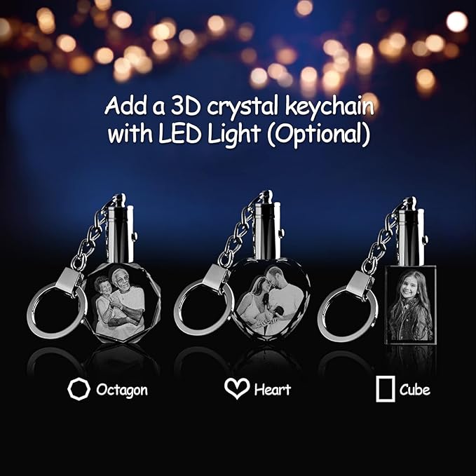 Personalized Dog, Cat Memorial Gifts for Pet Owners. Gift Box Included, Customized Laser Etched Crystal Photo (Large Landscape)