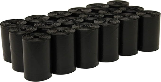 FiveStarPet Extra Large 9" x 15" Made in USA Easy Open Poop Bags Dog Waste Bags, 18 Refill Rolls, 270 Bags (Unscented Black W/Out Dispenser)