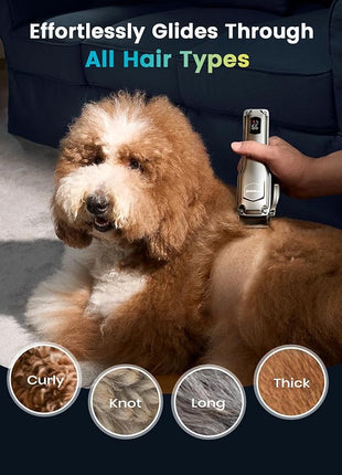 oneisall Dog Clippers for Grooming Thick Hair,Low Noise Dogs Grooming Kit with Detachable Stainless Steel Blade,Dog Shaver for Thick/Matted/Knotted/Fine/Wave/Curly Hair,PC18